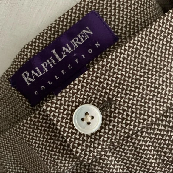 Ralph Lauren Silk Pants Brown Print - Picture 6 of 7